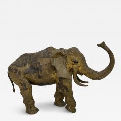 Luciano Bustamante Monumental Luciano Bustamante Brass Patchwork Elephant Sculpture 1970s - 3706504