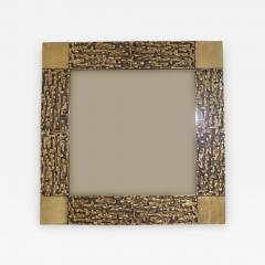 Luciano Frigerio A Square Wall Mirror in Cast Bronze model Juanita by Luciano Frigerio - 256987