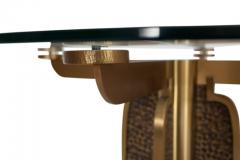 Luciano Frigerio Brass Cast Dining Table with Glass Top by Luciano Frigerio - 543252