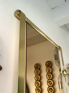 Luciano Frigerio Brass Mirror Pink Copper Glass by Luciano Frigerio Italy 1970s - 3605813
