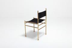 Luciano Frigerio Brass and Black Velvet Dining Chairs by Luciano Frigerio 1980s - 984405