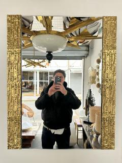 Luciano Frigerio Gilt Brass Sculpture Mirror by Luciano Frigerio Italy 1970s - 2960978