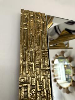 Luciano Frigerio Gilt Brass Sculpture Mirror by Luciano Frigerio Italy 1970s - 2960982
