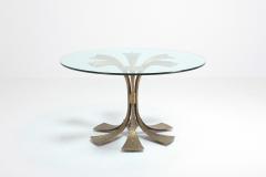 Luciano Frigerio Hollywood Regency Hammered Brass Dining Table by Luciano Frigerio 1980s - 984705