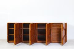 Luciano Frigerio Large and rare cabinet with 4 doors with extraordinary milling on the front - 2937119