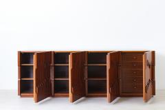Luciano Frigerio Large and rare cabinet with 4 doors with extraordinary milling on the front - 2937121