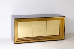 Luciano Frigerio Large and unique storage unit with three door front made of solid brass - 2484747
