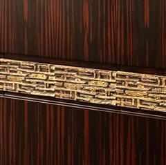 Luciano Frigerio Luciano Frigerio Macassar Ebony Credenza with Brass Relief 1970s - 4232553