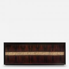 Luciano Frigerio Luciano Frigerio Macassar Ebony Credenza with Brass Relief 1970s - 4237542