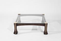 Luciano Frigerio Luciano Frigerio Mahogany and Brass Ussaro Coffee Table C 1970s - 3560037