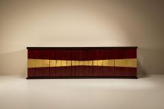 Luciano Frigerio Luciano Frigerio Romanus Credenza in Myrtle Wood Brass Italy 1970s - 4473686