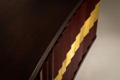 Luciano Frigerio Luciano Frigerio Romanus Credenza in Myrtle Wood Brass Italy 1970s - 4473688