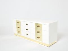 Luciano Frigerio Luciano Frigerio off white lacquered brass commode chest 1970s - 3048442