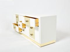 Luciano Frigerio Luciano Frigerio off white lacquered brass commode chest 1970s - 3048446