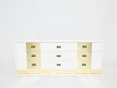 Luciano Frigerio Luciano Frigerio off white lacquered brass commode chest 1970s - 3048450