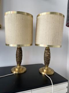 Luciano Frigerio Mid Century Modern Pair of Brass Lamps by Luciano Frigerio Italy 1970s - 2722001