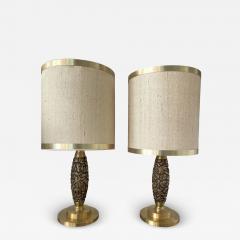 Luciano Frigerio Mid Century Modern Pair of Brass Lamps by Luciano Frigerio Italy 1970s - 2724886