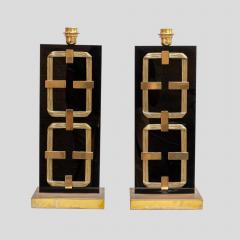 Luciano Frigerio PAIR OF PERSPEX BRASS TABLE LAMPS BY LUCIANO FRIGERIO - 2656786