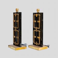 Luciano Frigerio PAIR OF PERSPEX BRASS TABLE LAMPS BY LUCIANO FRIGERIO - 2656789