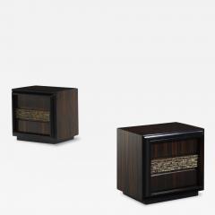 Luciano Frigerio Pair 1970s Luciano Frigerio Desir Macassar bedside tables - 3453002