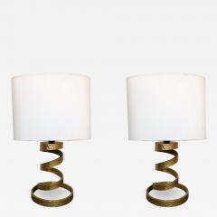 Luciano Frigerio Pair of Brass Lamps by Luciano Frigerio Italy 1970s - 524233