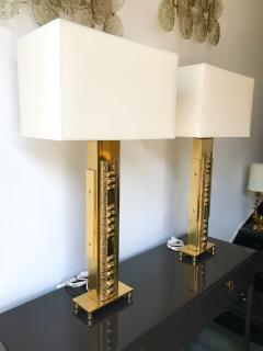 Luciano Frigerio Pair of Brass Lamps by Luciano Frigerio Italy 1970s - 738671