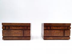 Luciano Frigerio Pair of Mid Century Wooden Luciano Frigerio Nightstands - 2414244