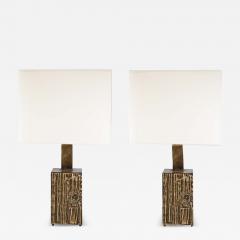 Luciano Frigerio Pair of brutalist table lamps designed by Luciano Frigerio - 4022909