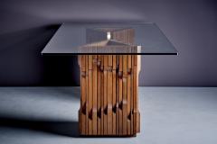 Luciano Frigerio Sculptural Brutalist Dining Table with glass top by Luciano Frigerio - 4146537