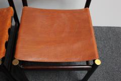 Luciano Frigerio Set of Six Italian Modern Rosewood and Leather Dining Chairs by Luciano Frigerio - 2987382