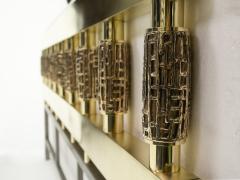 Luciano Frigerio Unique Italian Brutalist headboard by Luciano Frigerio bronze brass 1970s - 1949702