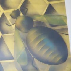 Luciano Mattioli Mattioli Italian Vintage Yellow Black Acrylic Watercolor Modern Painting - 2402347