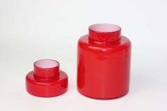 Luciano Vistosi Luciano Vistosi Blown Red Cased Murano Glass Bottle 1960 Italy - 3379619