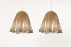 Luciano Vistosi Pair of Large Zenda Murano Glass Pendant Lamps by Luciano Vistosi Italy 1965s - 2219911