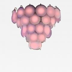 Luciano Vistosi Pink Murano Glass Disc Chandelier Italy 1970s - 2086806