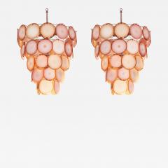 Luciano Vistosi Vistosi Pair of Glass Disc Chandeliers 1970s - 2669022