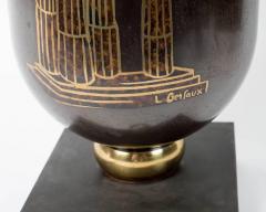 Lucien Gerfaux Art Deco period Dinanderie Torchere lamp by Lucien Gerfaux - 884459