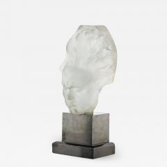 Lucien Lafaye Rare Frosted Glass Beethoven Bust Table Lamp by Lucien Lafaye for Perzel - 793487