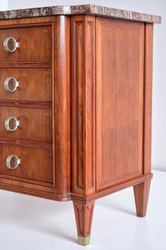 Lucien Rollin Lucien Rollin Commode with Rosewood Marquetry and Red Marble Top France 1945 - 1801350