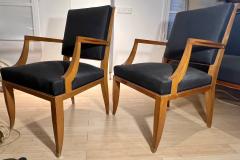 Lucien Rollin Lucien Rollin chicest refined pair of solid mahogany arm chairs - 2667162