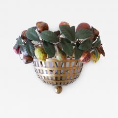 Lucienne Monique Large Mid Century Modern Sconce Fruit Basket by Lucienne Monique Italy 1960s - 2906522