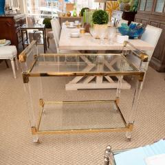 Lucite and Brass Bar Cart - 1098452