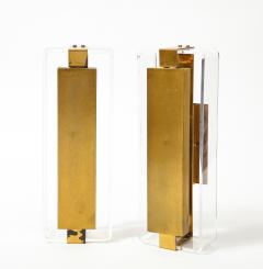 Lucite and Brass Sconces - 3589051