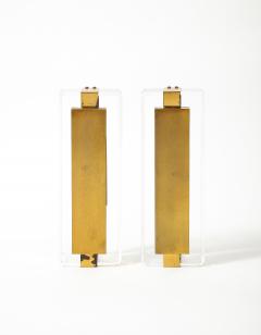 Lucite and Brass Sconces - 3589052