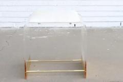 Lucite and Brass Waterfall Vanity Stool - 3716092