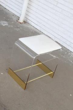 Lucite and Brass Waterfall Vanity Stool - 3716105