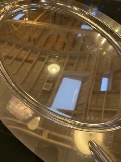Lucite and Polished Aluminum Oval Tray with Sculptural Handles 1970s - 4442524