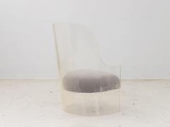 Lucite and Velvet Barrel Back Chair - 2681823