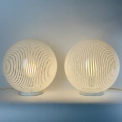 Ludovico Diaz de Santillana Pair of Tessuto Murano Blown Glass Table Lamps by Ludovico Diaz de Santillana - 3937779