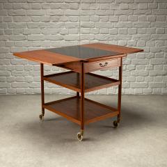 Ludvig Pontippidan Solid Teak and Formica Serving Trolley by Ludvig Pontoppidan Denmark 1950s - 3930315